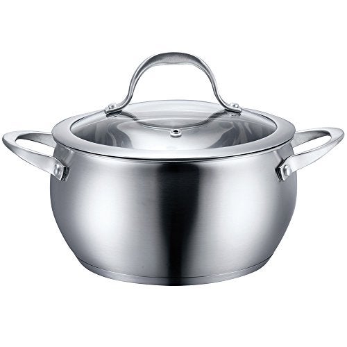 TIYOORTA Stainless Steel Cookware 3 Quart Sauce Pot with Lid - Image 1