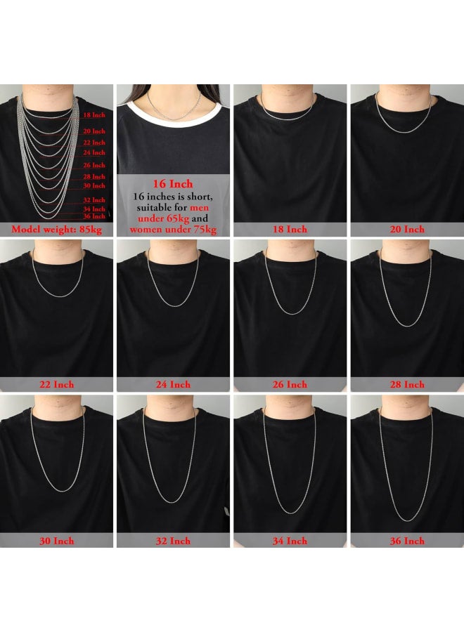 Monily 2-7 mm 16-36 In Square Rolo Stainless Steel Chain Necklace Round Box Necklace Men Women Jewellery - Image 4