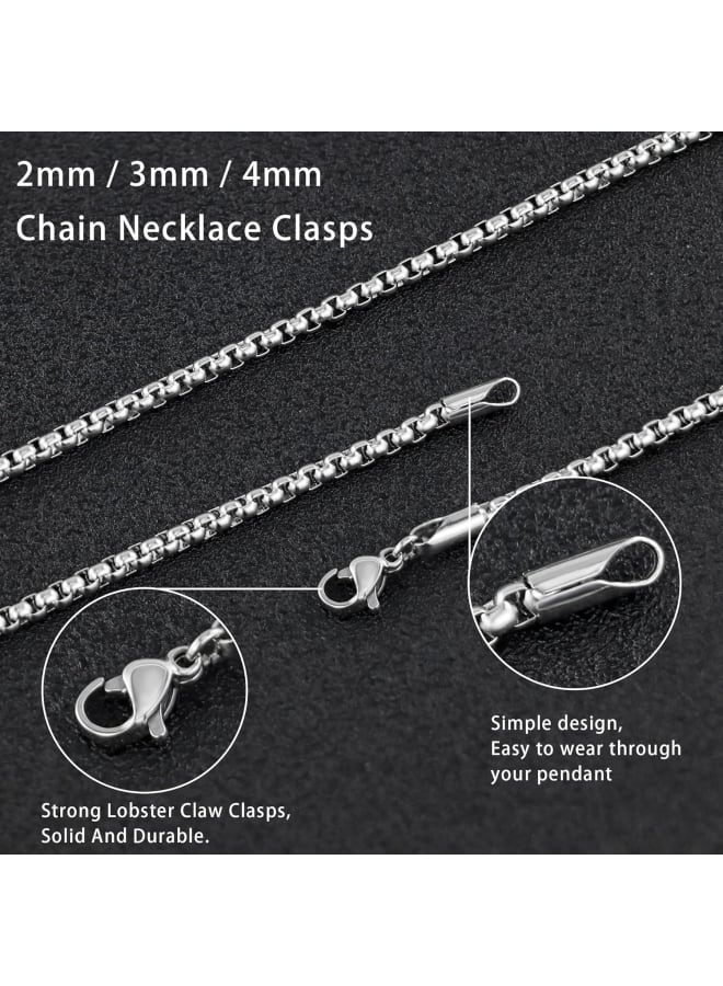 Monily 2-7 mm 16-36 In Square Rolo Stainless Steel Chain Necklace Round Box Necklace Men Women Jewellery - Image 5