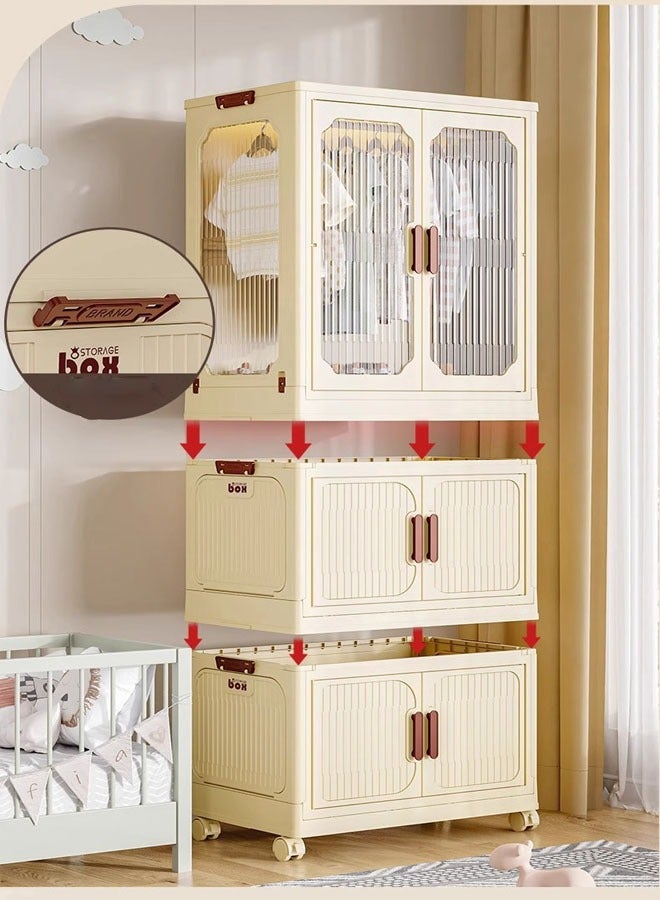 NKX 2 Layers Stylish Multi-Functional Storage 1 Cabinet & 2 Wardrobe  - Image 2