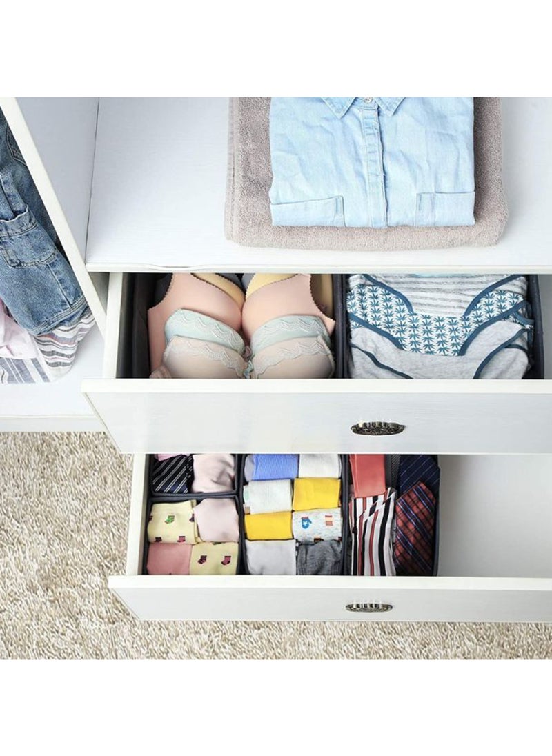 SONGMICS SONGMICS Grey RDZ06G Stylish 6 Fabric Drawer Organizer, For Living Room, Bed Room, Wardrobes (28x28x13cm)  - Image 2
