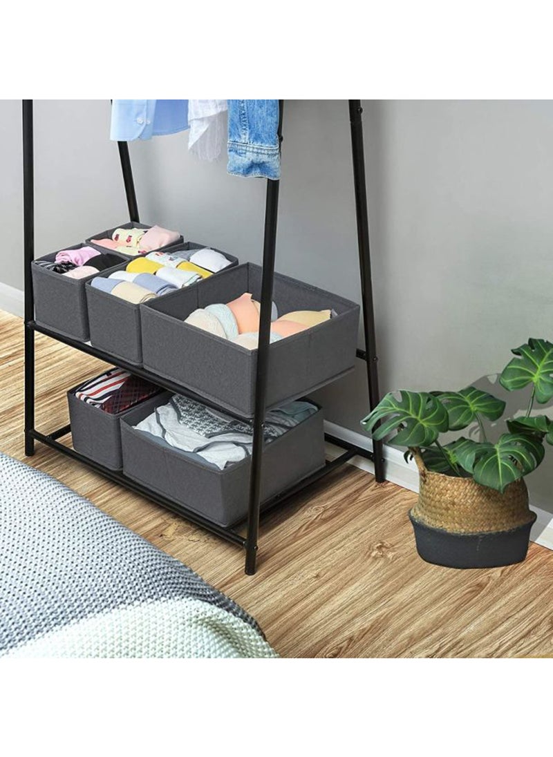 SONGMICS SONGMICS Grey RDZ06G Stylish 6 Fabric Drawer Organizer, For Living Room, Bed Room, Wardrobes (28x28x13cm)  - Image 5