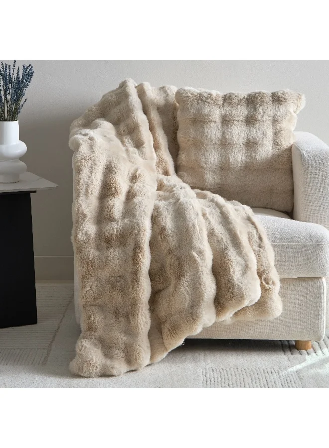Home Box Ness 2-Sided Brushed Bubble Faux Fur Throw 130 x 170 cm