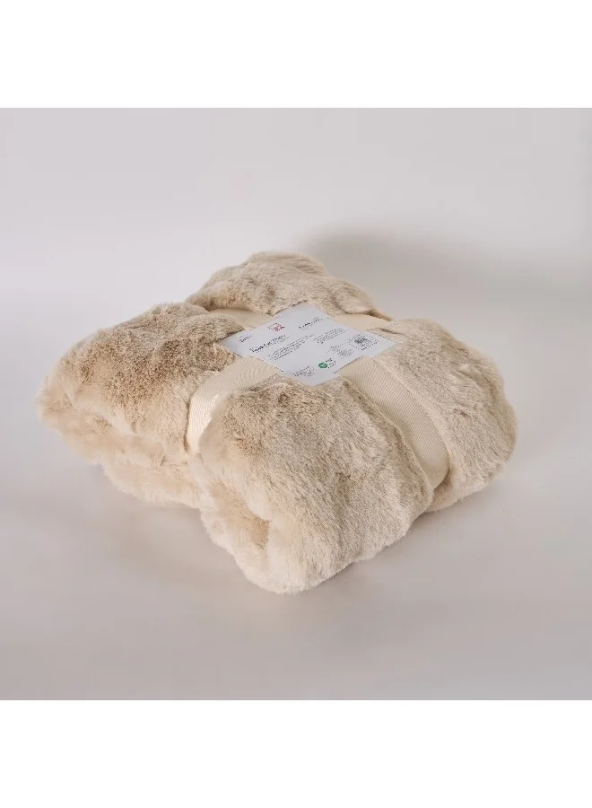 Home Box Ness 2-Sided Brushed Bubble Faux Fur Throw 130 x 170 cm