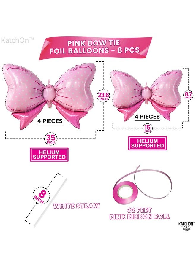 KATCHON كاتش أون، بالونات قوس قزح الوردية العملاقة - 35 بوصة، عبوة من 8 | زينة حفلة استقبال المولود الأنثوي | بالونات قوس قزح من الفويل، زينة كشف جنس الفتاة | زينة عيد ميلاد باللون الوردي | زينة ذات طابع القوس - Image 2