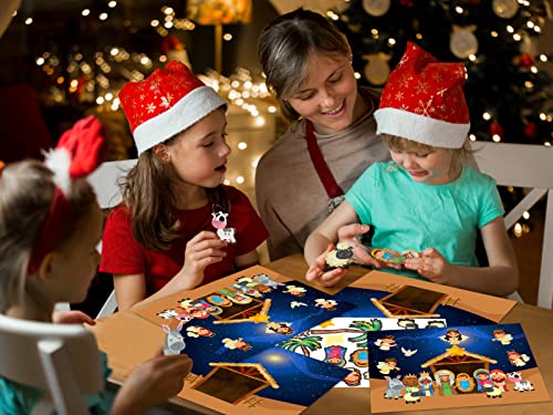 FaCraft Christmas Nativity Craft Stickers 24 Sheets SelfAdhesive Make a Nativity Scene Sticker Funny Christmas Crafts Religious Party Favor Nativity Scene Party Game for Kids - Image 5