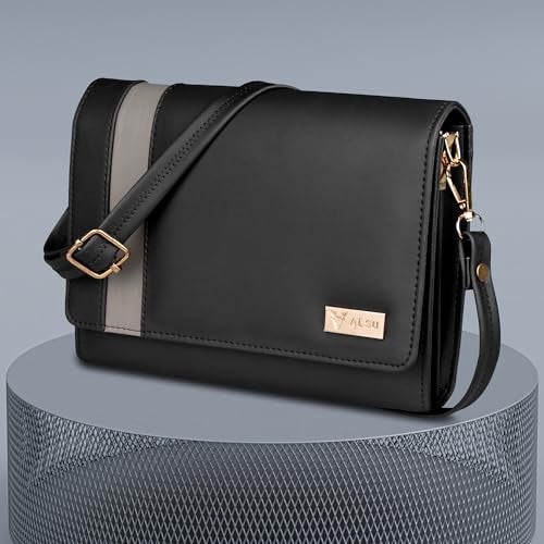 ALSU Women's trendy Sling Bag Black | handbag | purse | crossbody bag| deattachable straps |card slots (irf-019blk) - Image 2