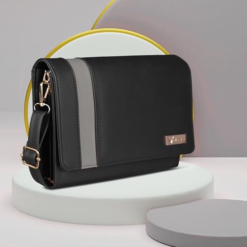 ALSU Women's trendy Sling Bag Black | handbag | purse | crossbody bag| deattachable straps |card slots (irf-019blk) - Image 5