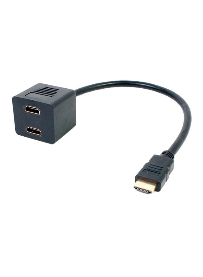 NIBEMINENT HDMI Male To 2 Female Splitter Adapter Cable Black 