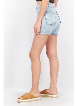 Don't Call Me Jennyfer Women Washed Denim Short, Blue Wash  - Image 3