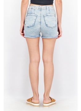 Don't Call Me Jennyfer Women Washed Denim Short, Blue Wash  - Image 4