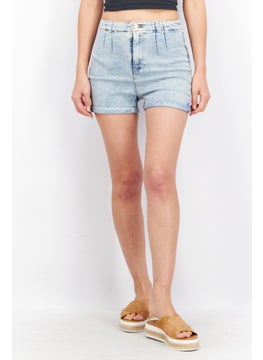 Don't Call Me Jennyfer Women Washed Denim Short, Blue Wash  - Image 1