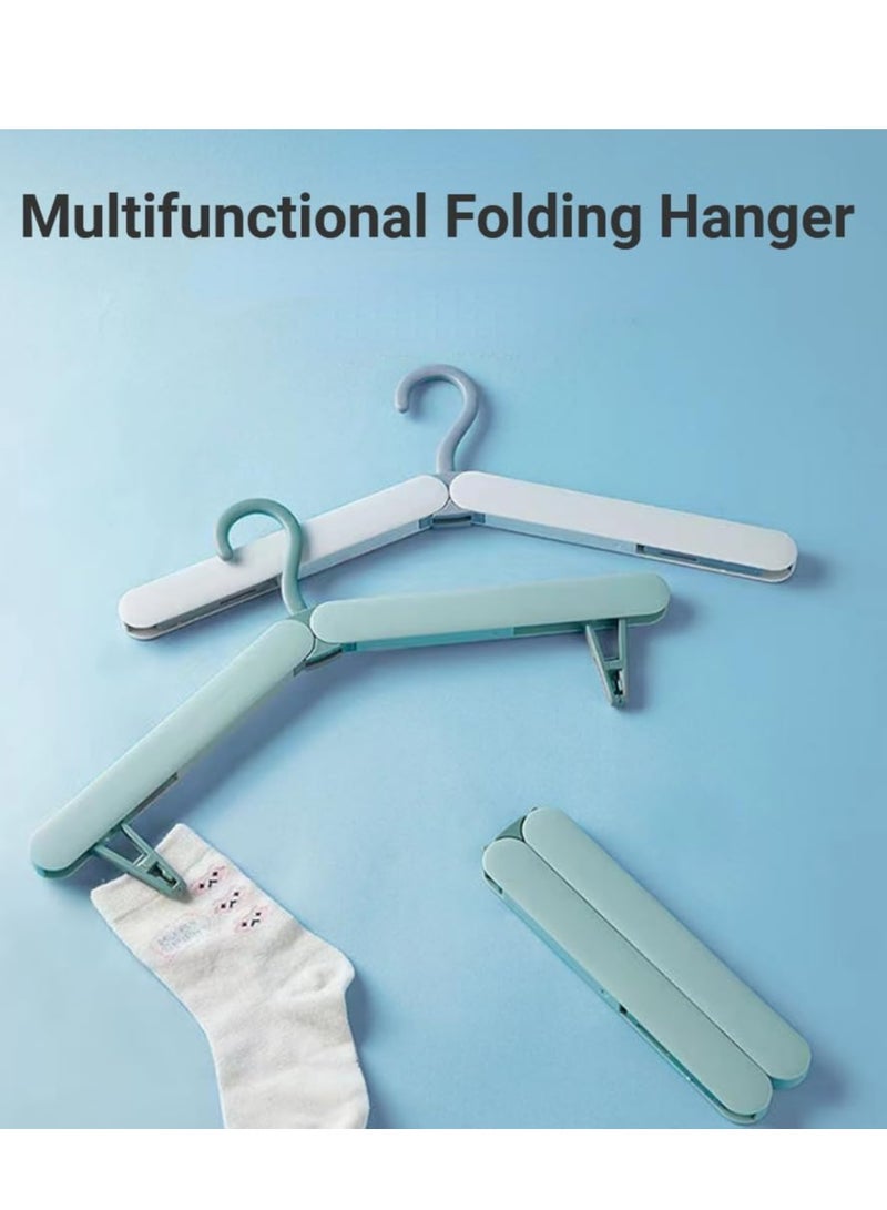 Oasisgalore Portable Clothes Hangers with Built-in Clips，Foldable for Travel and home (2 Pack, Green) - Image 3