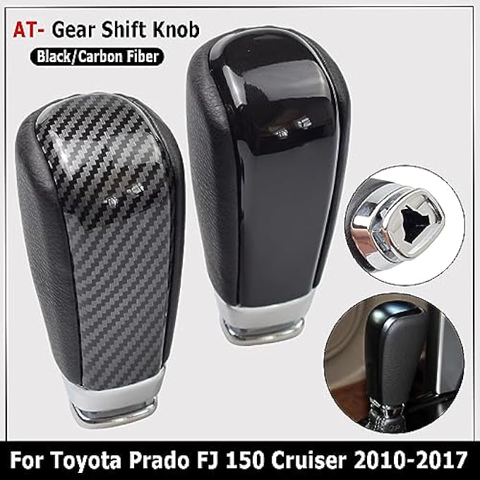 rayihni Hacreyatu for Toyota Prado FJ 150 Cruiser 2010 2011 2012 2013 2014 2015 2016 2017 Leather Automatic Transmission Gear Shift Knob Black - Image 3