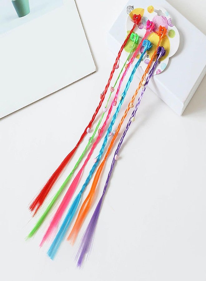 SYGA Girls Braided Wigs, Colorful Hair Accessories, Braided Hair Clips (Gripper beaded heart) - Image 5