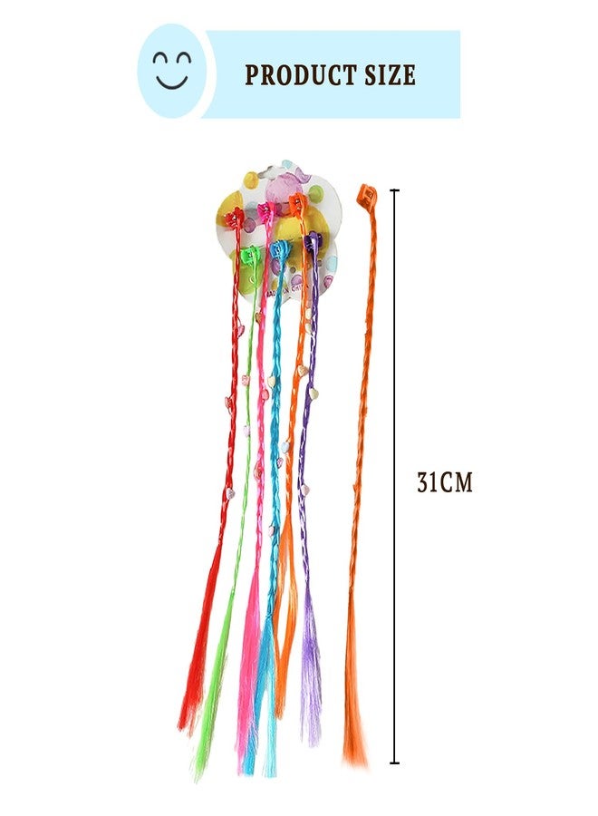 SYGA Girls Braided Wigs, Colorful Hair Accessories, Braided Hair Clips (Gripper beaded heart) - Image 3