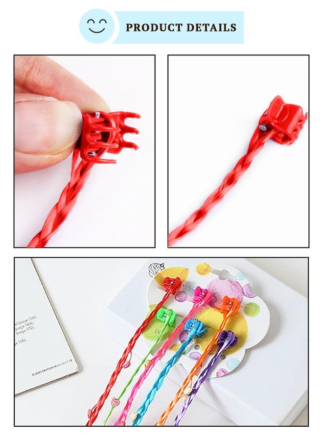 SYGA Girls Braided Wigs, Colorful Hair Accessories, Braided Hair Clips (Gripper beaded heart) - Image 2