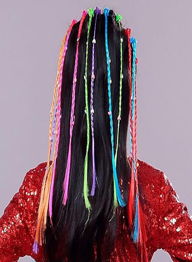 SYGA Girls Braided Wigs, Colorful Hair Accessories, Braided Hair Clips (Gripper beaded heart) - Image 1