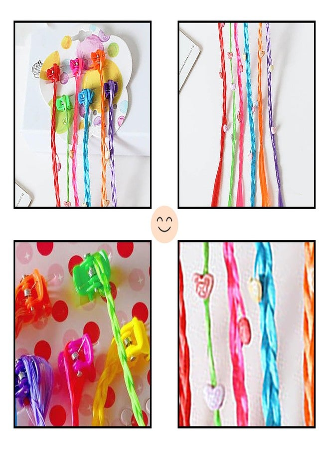 SYGA Girls Braided Wigs, Colorful Hair Accessories, Braided Hair Clips (Gripper beaded heart) - Image 4