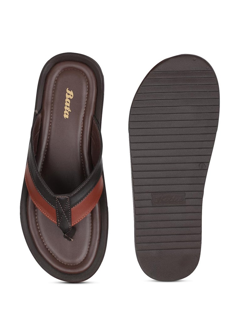 Bata Men's NW JOY TH Casual Slipper's DARK BROWN - 9 UK (8714776) - Image 2