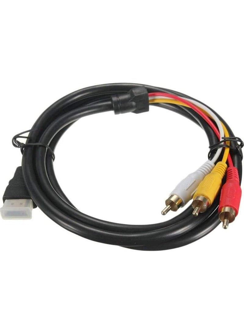 Chenduomi HDMI to RCA TV Cable HDMI Male to 3 RCA Male av Cable Video Audio Component Converter Adapter 1080P Cable for HDTV Black 5ft/1.5m - Image 1