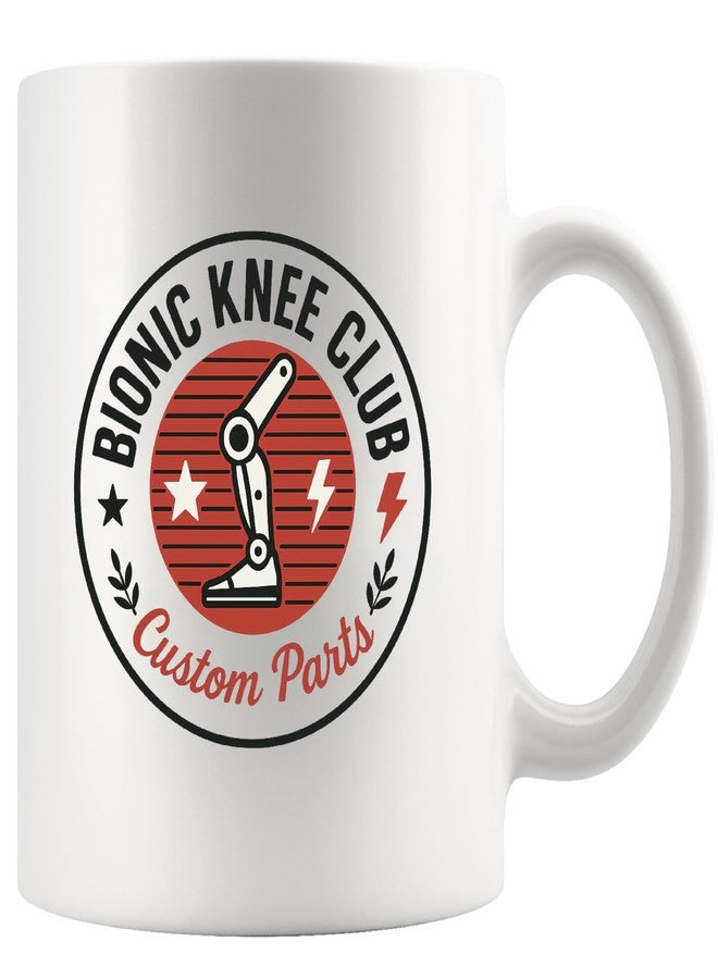 Panvola Bionic Knee Club Custom Parts Knee Surgery Recovery Gifts For Patients From Doctor Nurse Replacement Get Well Soon Gifts Orthopedic Novelty Drinkware Ceramic Mug (Classic, White) - Image 1