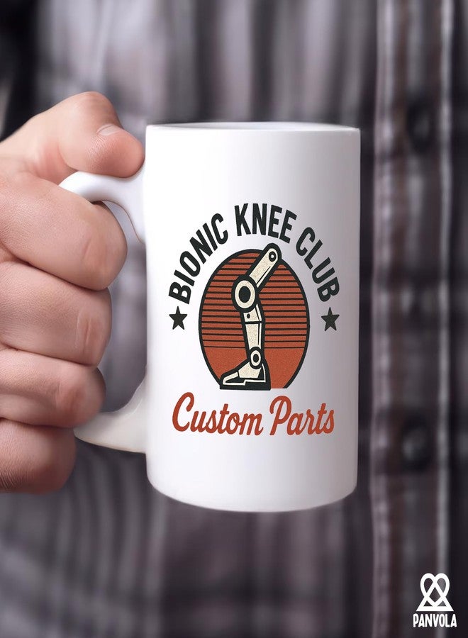 Panvola Bionic Knee Club Custom Parts Knee Surgery Recovery Gifts For Patients From Doctor Nurse Replacement Get Well Soon Gifts Orthopedic Novelty Drinkware Ceramic Mug (Classic, White) - Image 4