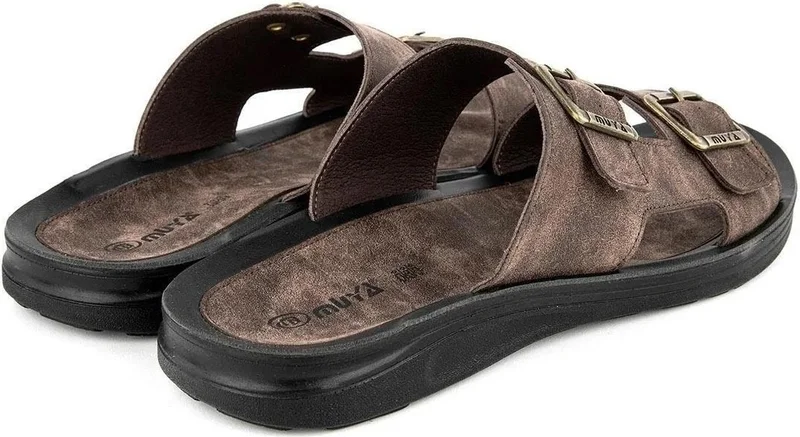 MUYA Orthopedix Kane Double Buckle Brown Men's Slippers 33300