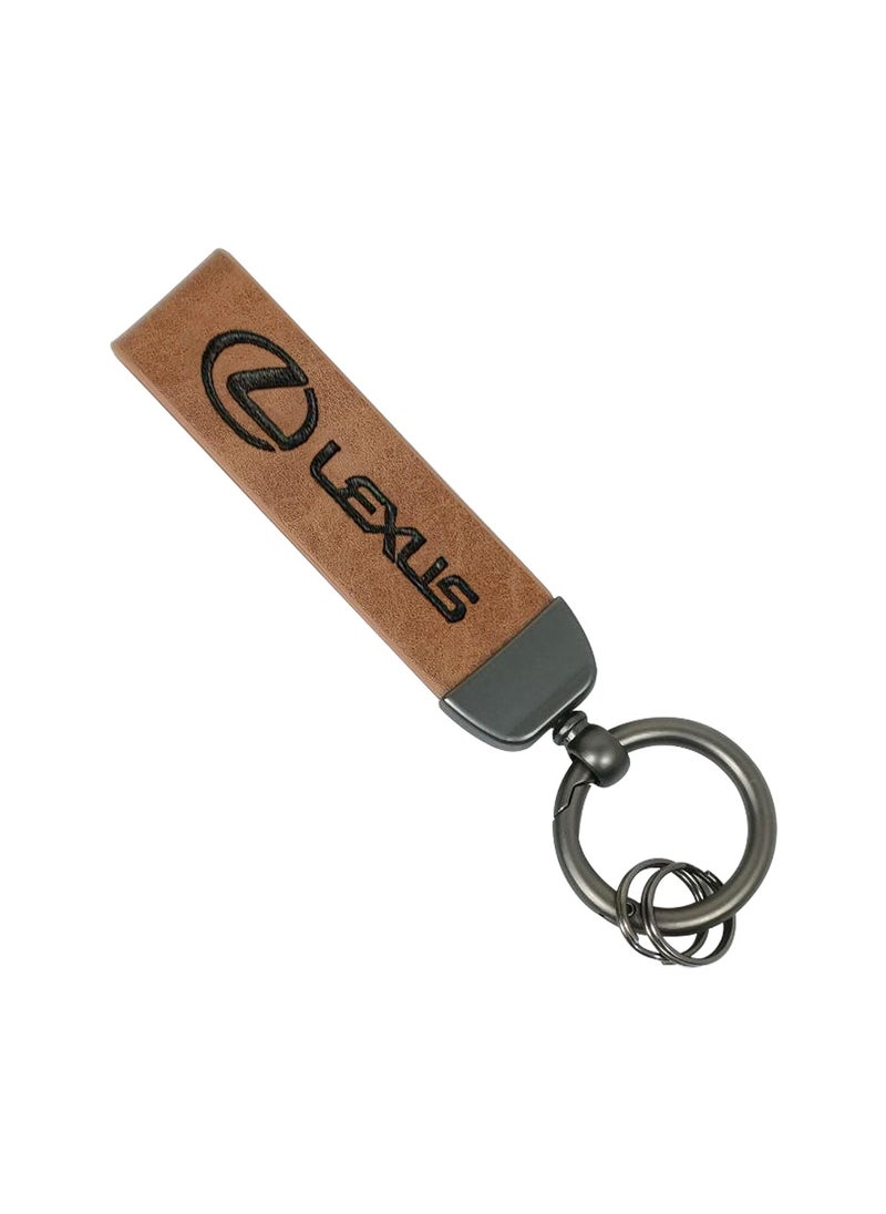 LEXUS Metal Ring PU Leather Strap Keychain Home Key Chain Car Keychain LEXUS Car Key Chain Super Finish 1Pcs  - Image 1