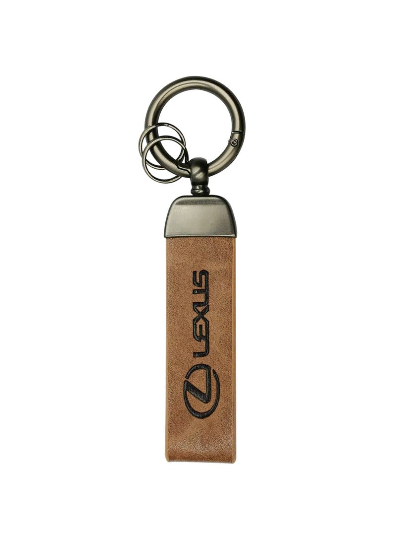 LEXUS Metal Ring PU Leather Strap Keychain Home Key Chain Car Keychain LEXUS Car Key Chain Super Finish 1Pcs  - Image 3