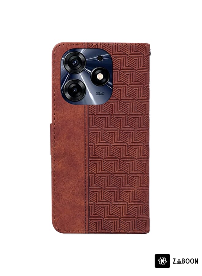 Zaboon Protective Case For Tecno Spark 10 Pro Geometric Embossed Leather - Image 2