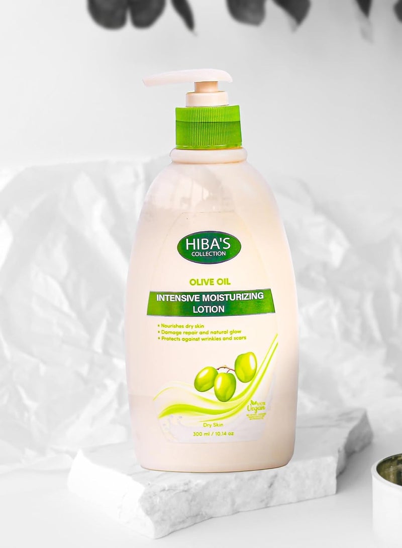 HIBA'S COLLECTION Olive Oil Intensive Moisturizing Lotion Nourishes Dry Skin Intensive Care Lotion 300ml 10.14 oz - Image 2
