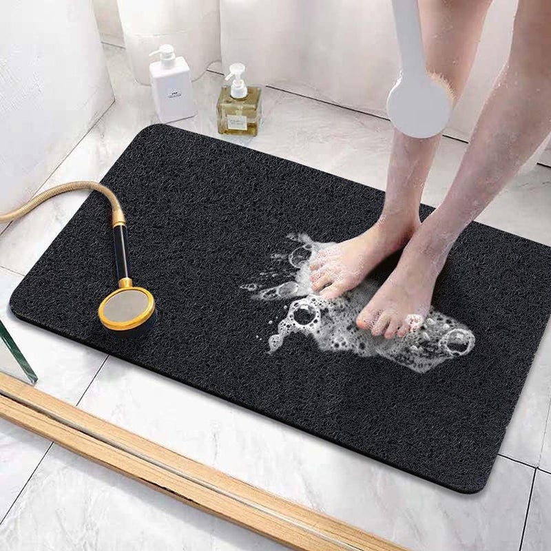 Asvin Soft Textured Bath, Shower, Tub Mat, 24x16 Inch, Phthalate Free, Non Slip Comfort Bathtub Mats with Drain, PVC Loofah Bathroom Mats for Wet Areas, Quick Drying - Image 1