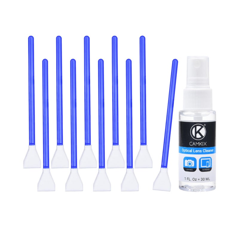 Camkix APSC Sensor Cleaning Kit Digital Camera Lens Cleaner Kit Compatible with DSLR and Mirrorless Cameras 10x of 16mm Dry Cleaning Swabs and 1 Bottle of Sensor Optical Lens Cleaner - Image 2