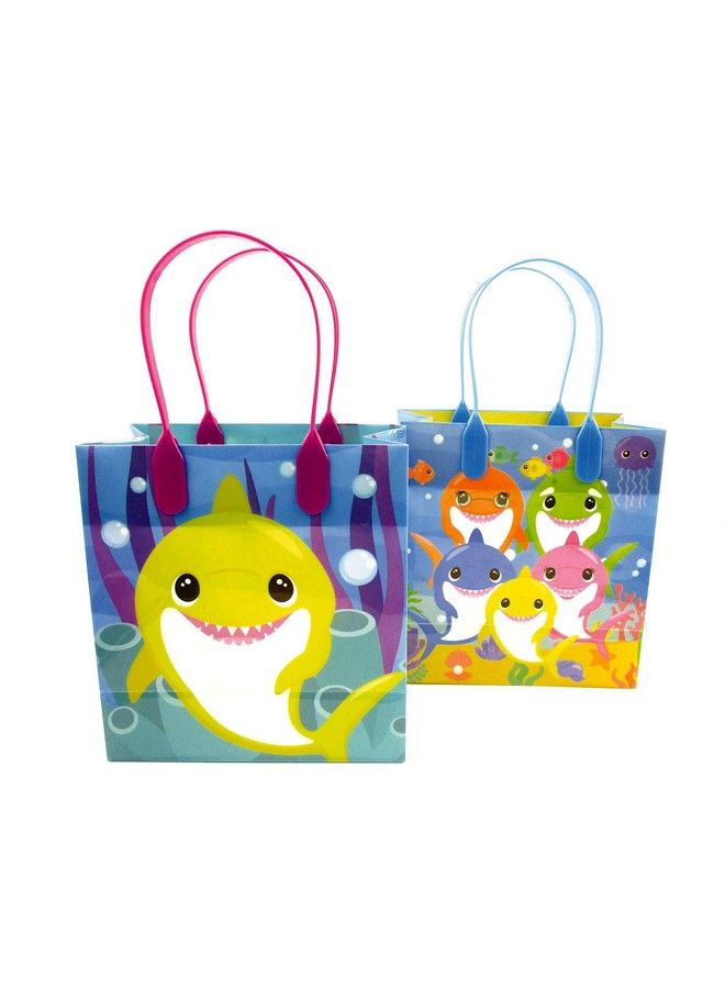 TINYMILLS Tiny Mills Shark Family Birthday Party Assortment Favor Set Of 108 Pcs (12 Large Party Favor Treat Bags With Handles 24 Selfink Stamps For Kids 12 Sticker Sheets 12 Coloring Books 48 Crayons) - Image 3