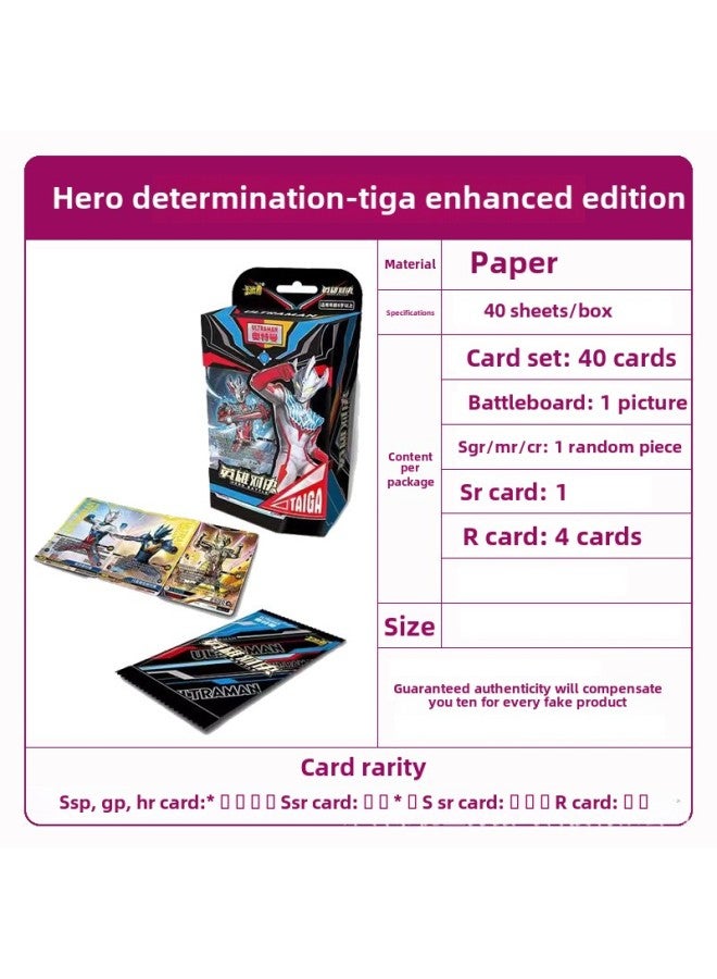 Authentic Ultraman Card Game Cards Touro Continent Naruto Shippuden Cards Table Game Toys Fast Delivery-Color:Hero 100 Yuan TEGA Enhanced Version - Image 1