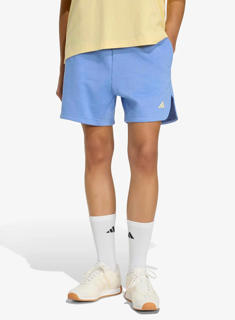 Adidas 3-Stripes Studio Fleece Loose Shorts
