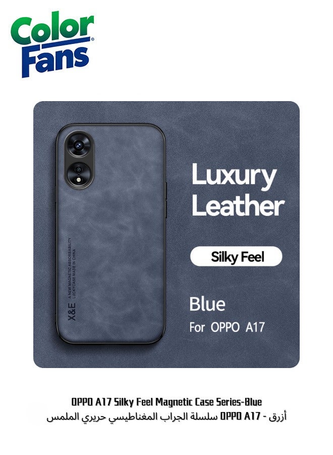 كولور فانس سلسلة الجراب المغناطيسي حريري الملمس OPPO A17 - أزرق