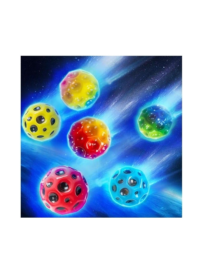 Jiosdo Astro Jump Ball, Pack of 6 Moon Ball, High Jumping Globe Jump Ball, Galaxy Ball, Space Ball, Bouncing Ball, Outdoor Games, Small Gifts for Children, Party Bags, Children's Birthday Party  - Image 1
