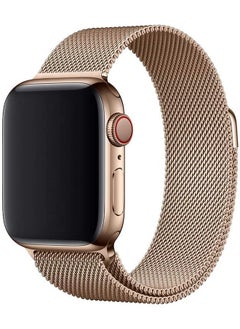 O Ozone Milanese Loop Metal Bands For Apple Watch Series 10 | Ultra 2 | 8 Ultra | 9 | 8 | 7 | 6, 49/46/45/44/42mm , Magnetic Mesh Replacement Wristbands- Gold  - Image 1