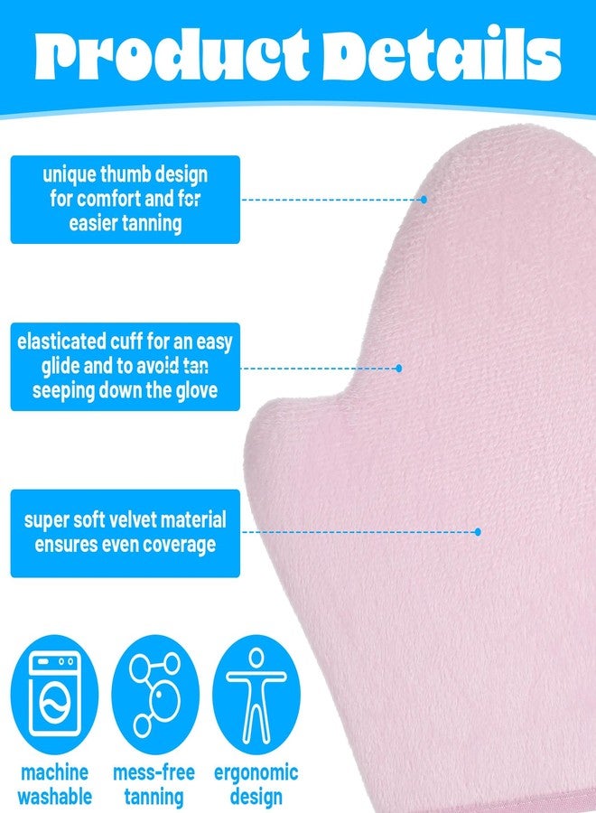 Lnngub 2 Pcs Tanning Mitt,Tanning Mitts Self Tanner Tannings Gloves for Self-Tan Lotion Self Tan Glove for Men Women,Pink - Image 3