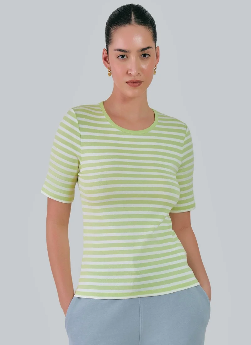 GANT Slim Striped 1X1 Ribbed T-Shirt