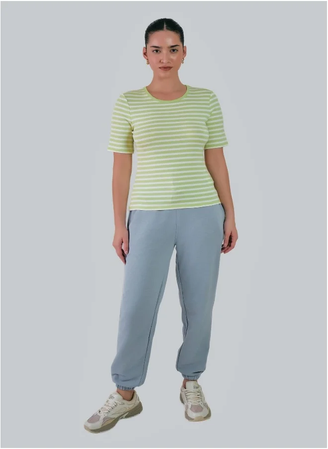 غانت Slim Striped 1X1 Ribbed T-Shirt