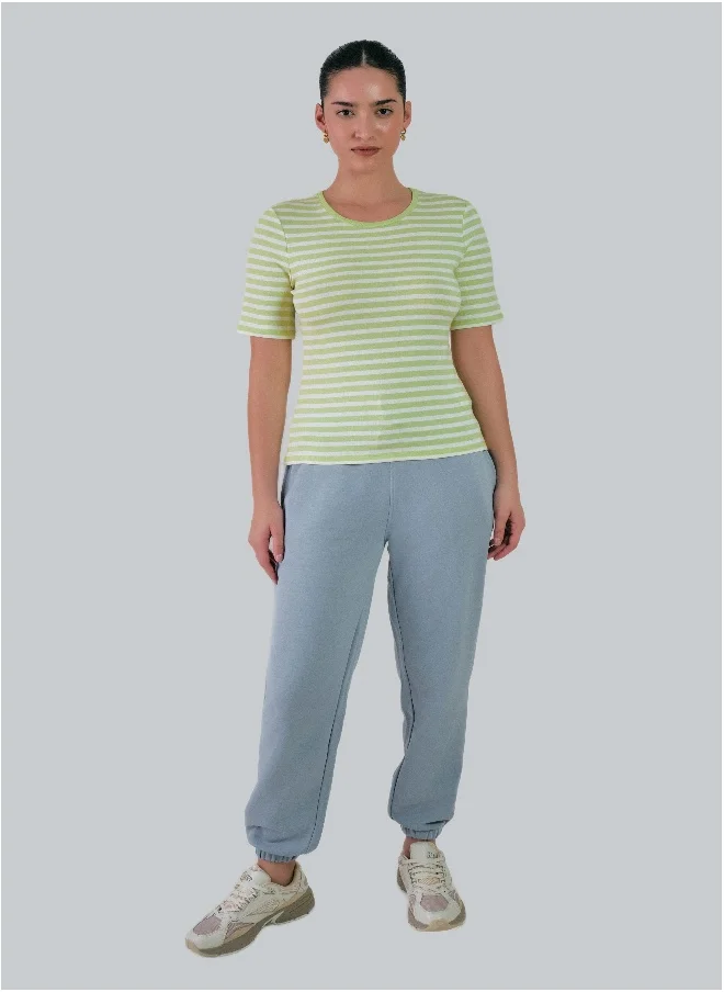 غانت Slim Striped 1X1 Ribbed T-Shirt
