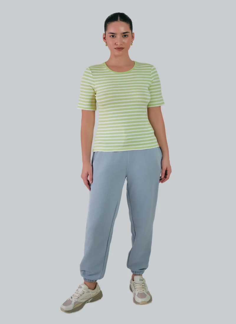 غانت Slim Striped 1X1 Ribbed T-Shirt