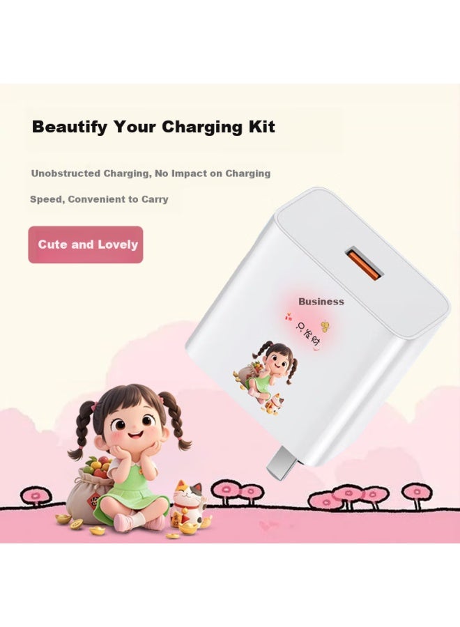 Oksj Charger, Three-in Fast Charging Head, Data Cable Set, Multi-head Type-c, Android Direct Plug, 20w, One-to Apple 14/13/phone Car Charger - Image 1