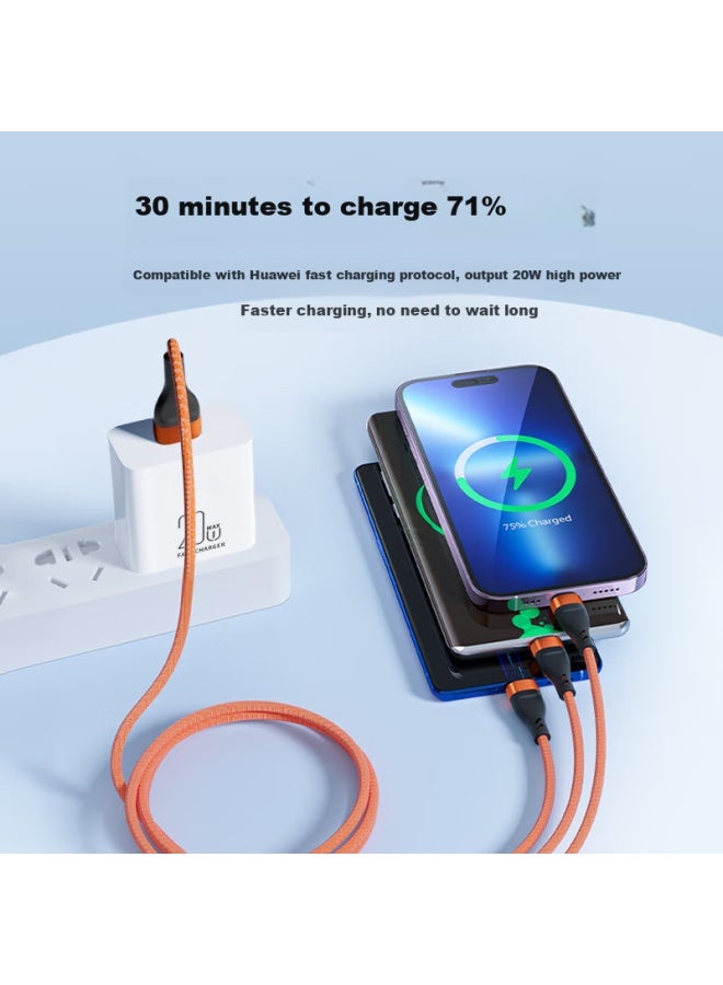 Oksj Charger, Three-in Fast Charging Head, Data Cable Set, Multi-head Type-c, Android Direct Plug, 20w, One-to Apple 14/13/phone Car Charger - Image 3