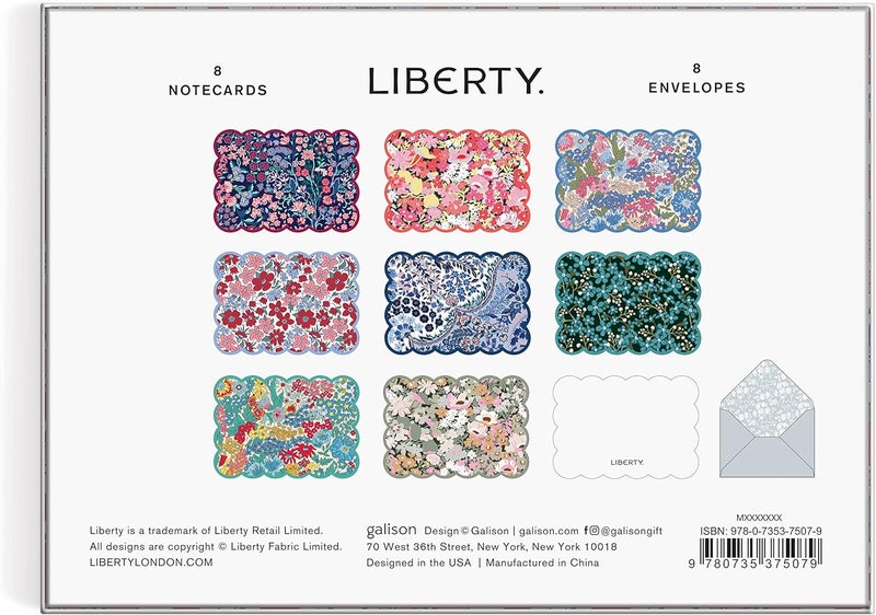 Galison Liberty Scalloped Shaped Notecard Set - Image 3
