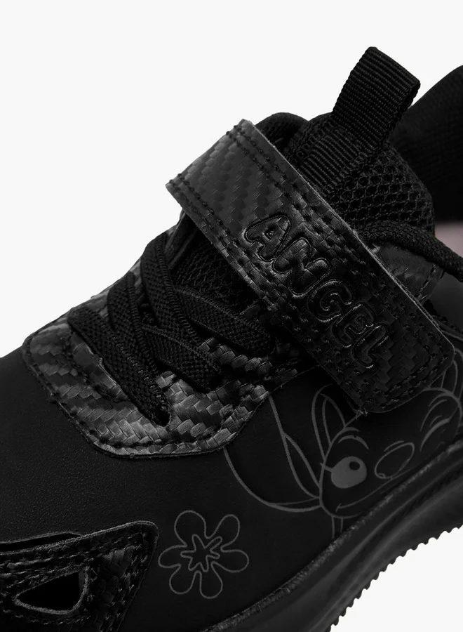 Disney Stitch Print Sneakers with Hook and Loop Closure