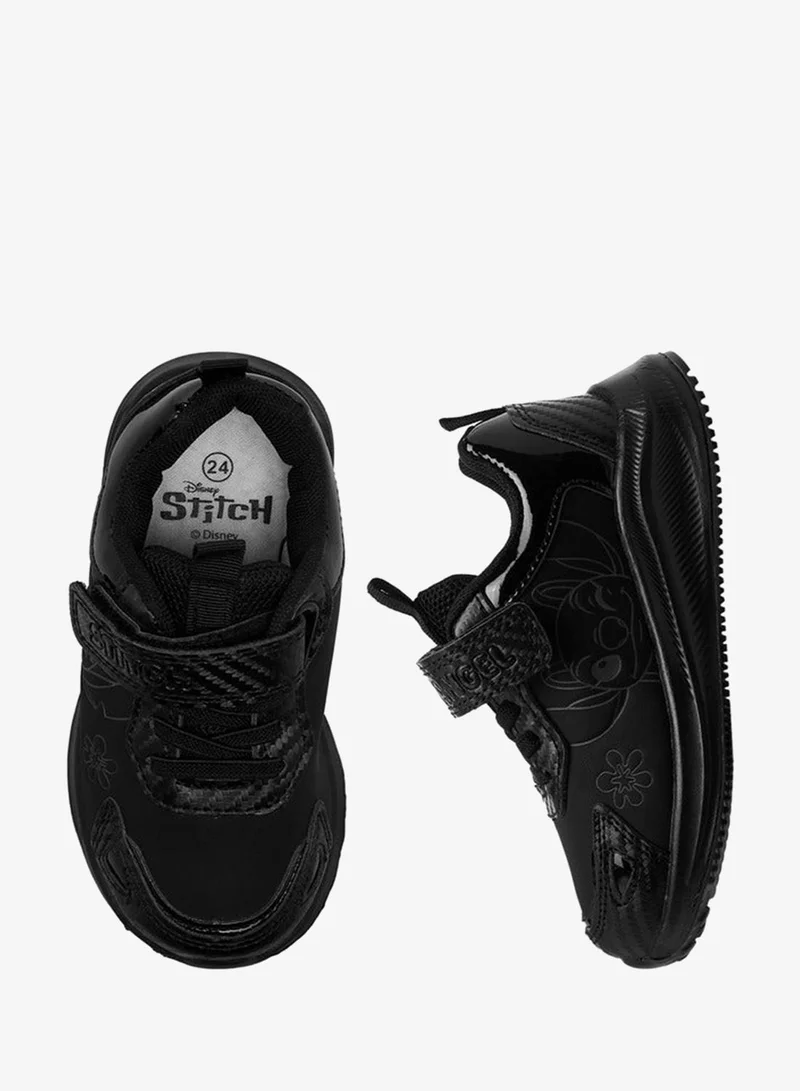 Stitch Print Sneakers with Hook and Loop Closure